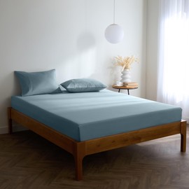 Mellanni Super King Fitted Sheet - All Around Elastic - 40 Cm Extra Deep - Soft Microfiber, Shrinkage & Fade Resistant - (180x200 cm, Spa Blue)