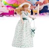 1:12 Miniature Porcelain Doll, 15.5 x 5 cm, Green Dress