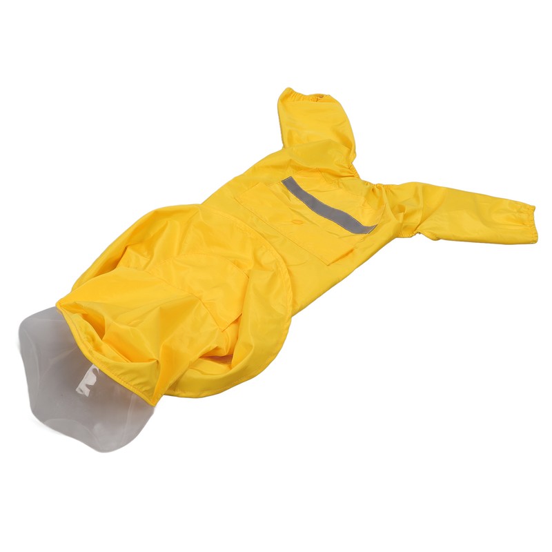 Dog Raincoat Waterproof Breathable Adjustable Hooded Dog Raincoat with Pocket