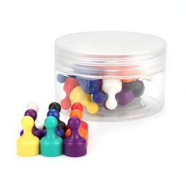 Wukong 32 Pack Strong Magnets Push Pins, 12×20mm Whiteboard Magnets, 8 Colors Fridge Magnets Small Magnets, Notice Board Magnets for Schools and Offices