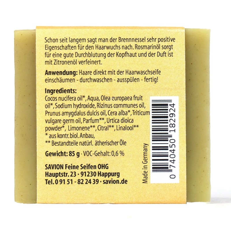 Savion Hairpower Nettle Hair Wash Soap 85 g