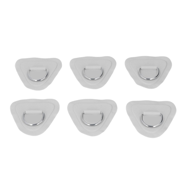 6Pcs PVC D Ring Patch Elastic Rope Set Stainless Steel