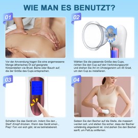 Vacuum Massager, 2 Suction Heads (12 cm/7 cm) for Cupping Massage, ABS Material, USB-C Charging, 3 Modes - to Reduce Cellulite Appearance, Support Healthy Blood Circulation and Skin Tightening