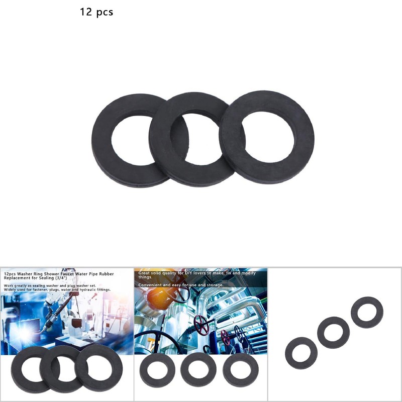 12pcs Rubber Washers, Sealing Rings Hose Rubber Faucet Connector Washers