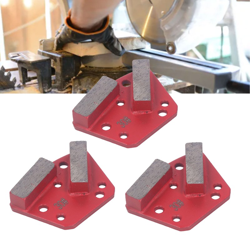 3Pcs Diamond Grinding Shoes 30 Grits Trapezoid Concrete Floor Cutting