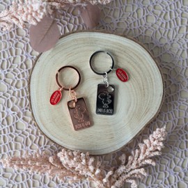 Sheepworld Key Ring for Two Motifs "You, I, We", Pendant Set, Two Pendants with Key Ring and Charm, Gift, for Two, for Couples, 48535