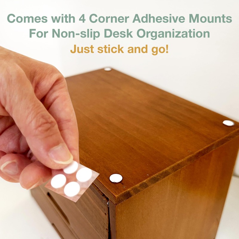 4 Drawer Desktop Storage Organizer in Modern Wood Design (9.8”x6.9”x