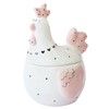 Bicuzat Pink Chicken Rooster Hen Pattern Ceramic Easter Sugar Canister