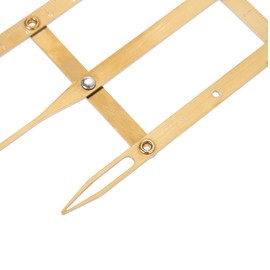 Eyebrow Ruler with Golden Ratio, Stainless Steel Eyebrow Measuring Ruler Eyebrow Caliper, Flexible Removable Ruler, Semi Permanent Eyebrow Tattoo Designing Shaping Tools, Makeup Measure Tool (Glod)
