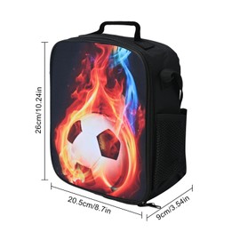 TOWEAR Football Lunch Box Bag Insulated Lunch Bag for School Work Picnic Football Sport Tote Lunch Box Containers Cooler Bag (football006)