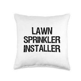 Lawn Sprinkler Installer Throw Pillow, 16x16, Multicolor