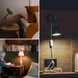 EXTRASTAR 4 x Rocker Switch Cable Switch 2 A 250 V Cable Switch 2 Pin White