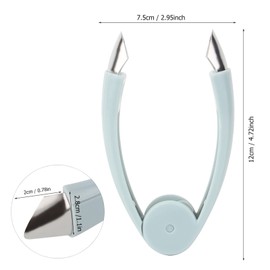 Cunyuer Pineapple Corer and Slicer, V Shaped Pineapple Cutter, Stainless Steel Strawberry Huller Stem Remover for Fruit, Vegetable (Blue)