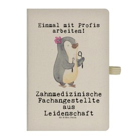 Mr. & Mrs. Panda DIN A5 Baumwoll Notizbuch Zahnmedizinische Fachangestellte Leidenschaft - Geschenk, Kladde, Schenken, Journal, Schreibbuch, Notizen,