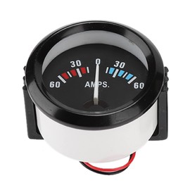 Round 2 Inch 52 mm Car Ammeter Voltmeter, 60-0-60A-AMP Meter, Voltmeter, Universal Electric Voltmeter Meter for Truck Marine ATV UTV Meters