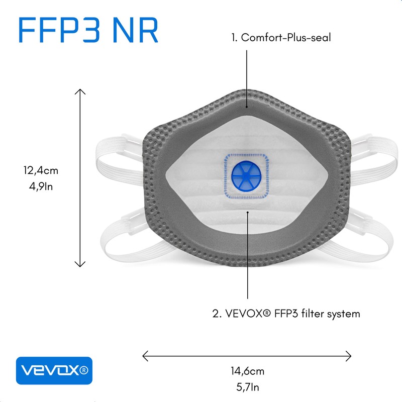 VEVOX® FFP3 Respirators - Set of 10 - with Comfort