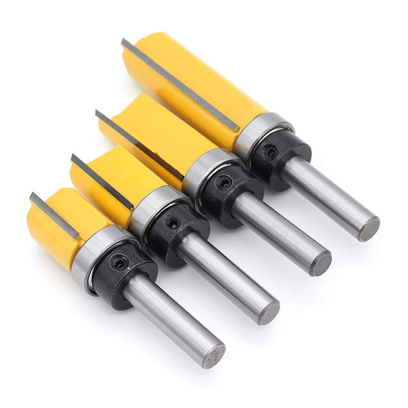 DingGreat 4Pcs 8mm Shank Flush Trim Pattern Template Router Bit