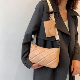 LQSCJS Umhängetasche für Damen, Leder Crossbody Bag Umhängetasche Damen Handtasche, Umhängetasche Tasche Mit Münztasche, für Frauen Dating Reisen Party Einkaufe, Braun