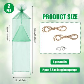 Qualirey 2 Pack Spotted Lanternfly Traps Lantern Fly Killer Mesh Tree Trap with Jute Rope and Nails Effective Way to Catch Lantern Flies and Nymphs (Green)