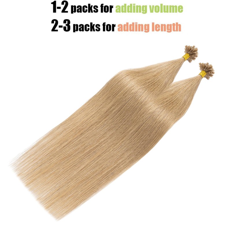 Elailite Real Hair Bonding Extensions, 1 g/strand, 50 cm, #27