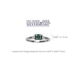 Silvershake Half Bezel Set Octagon Shape Gemstone White Gold Plated or Yellow Gold Plated 925 Sterling Silver Minimalist East-West Solitaire Promise Ring Jewelry for Women, 11, Sterling Silver Rhodium