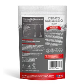 VIZANA NUTRITION | Citrato de Magnesio en Polvo (Trimagnesio Citrato Anhidro) 100 g Origen Citrato: Alemania