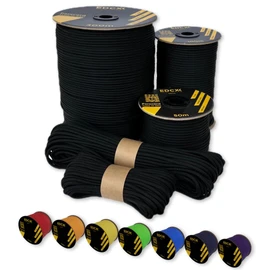 EdcX Paracord 4mm, 35+ Solid Colors (15m, 30m, 50m, 100m, 300m) | Ideal for Crafting, DIY, Camping, Survival, Outdoor | 100% Nylon Rope 4mm | Tactical Cord 550 Type III (Black, 15 m)