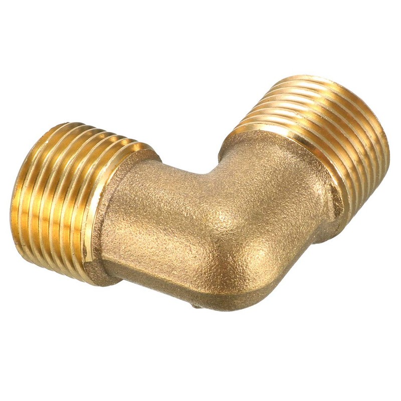sourcing map Brass Elbow Pipe Fitting 90 Degree 3/8 PT