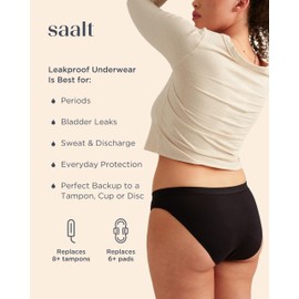 saalt saalt Comfort Modal Bikini Period Underwear - Super Absorbency - Keeps You Dry from All Leaks (Medium, Soft Lavender)