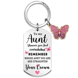 Yaxkvapu Auntie Keychain Aunt Gift from Niece Nephew Aunt Christmas Gifts Butterfly Keychain for Women Best Auntie Ever Gifts Birthday Mothers Day Thanksgiving Weeding Gift for Aunts