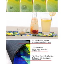 Kitchen Sink Splash Guard Faucet Mat Super Absorbent Fast Drying Mat Sink Gadgets Splash Guard Behind Faucet Drip Catcher for Kitchen (Lemon, 23.5x5.5in)