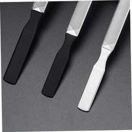 minkissy 2pcs Stainless Steel Nail File Nail Buffing Block Pedicure Kit Cuticle File for Nails Tool Supplies Nail Files Manicure Kit Glue Pusher Ingrown Nail Clippers Nail Art Brushes Black