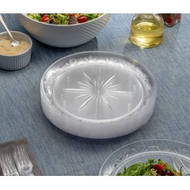 PLASTICPRO 9'' inch Premium Heavy Weight Crystal Clear Disposable Hard Plastic Dinnerware Party Plate Pack of 80