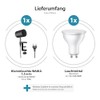 ledscom.de ledscom.de 2 Stck Klemmleuchte WAIKA, Schalter, schwarz matt, inkl.