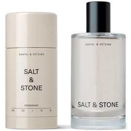 Salt & Stone Signature Scent Duo Set | 48 Hour Aluminum-Free Deodorant & Hydrating Body Mist | Skincare-Infused Deodorant & Body Spray | Santal & Vetiver