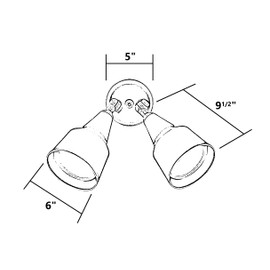 NICOR Lighting 300W Black Double Cone Adjustable Security Flood Light (11121)
