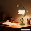 YIYIBYUS Table Lamp Flower Shaped Atmosphere Night Light Green LED