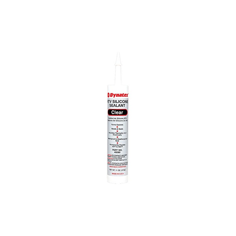 Dynatex 143381 Industrial Grade Silicone Sealant, Clear, Marine Caulk, 300ml