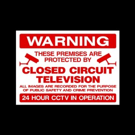 CCTV Closed Circuit Television Premises Protected Plastic Sign - Security, Camera, Closed Circuit TV, Warning Safety (MISC43)