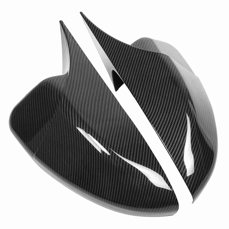 Pair Carbon Fiber Style Mirror Cover Caps Add On Fit