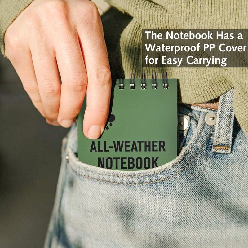 DILUSILK 2 Pack Waterproof Notepad, All Weather Police Notepad, Mini