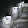 4Pcs Outdoor Waterproof Semicircle 6LED Solar Power Wall Lamp Black