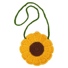 Minache Women Girls Mini Flower Cotton Crochet Crossbody Shoulder Bag Handbag Purse