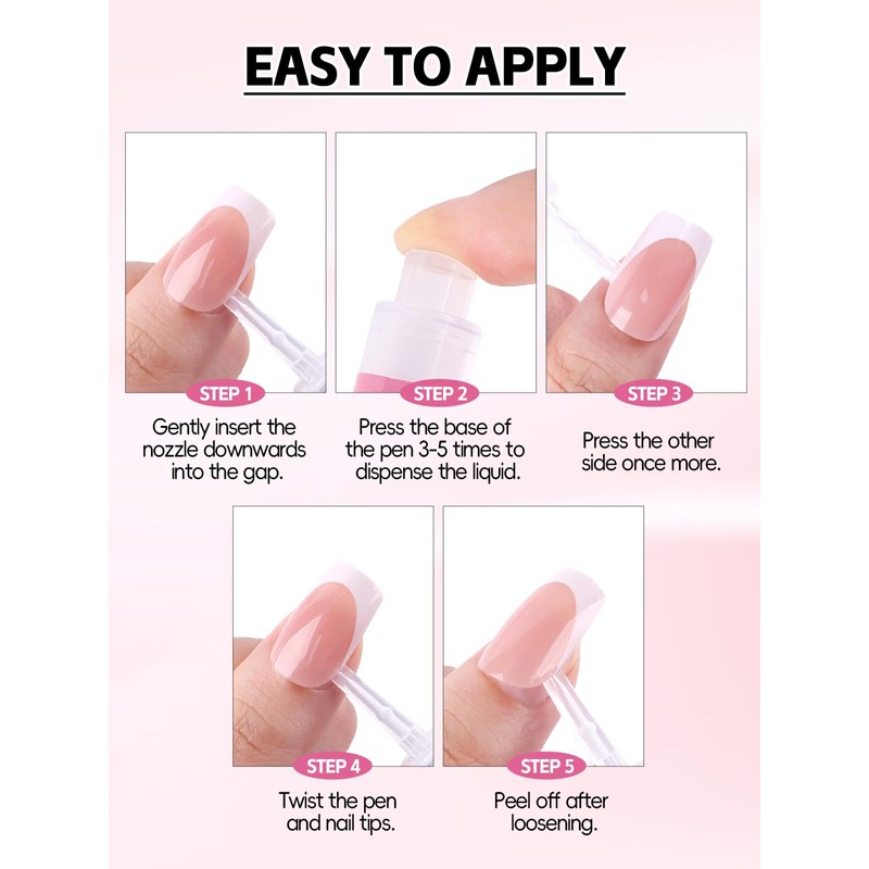 EBANKU 4 Pcs Nail Glue Remover Pen, Click&Remove Pen Design