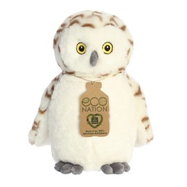 Aurora® Eco-Friendly Eco Nation™ Snowy Owl Stuffed Animal - Environmental Consciousness - Recycled Materials - White 9 Inches