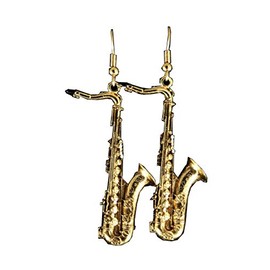 Harmony Jewelry, TENOR SAX EARRINGS, GOLD