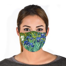 Three Rooker Van Gogh Irises Face Mask, Art Anti-Dust Face Mouth Mask Windproof Adjustable Washable Dust Mask