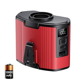 Waist fan,Portable Fan Rechargeable,Strong Airflow Mini Wearable Belt Fans,10 Speed Portable Neck Fans,Outdoor,Camping,Jobsite,Fishing,Travel (Red)