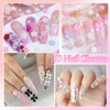 3 Boxes Flower Nail Charms, Mixed Bow Tie Flowers Charms
