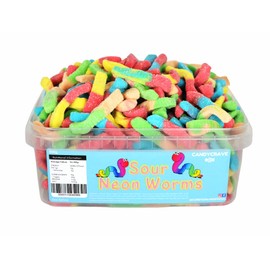 Candycrave Sour Neon Worms Tub 600g